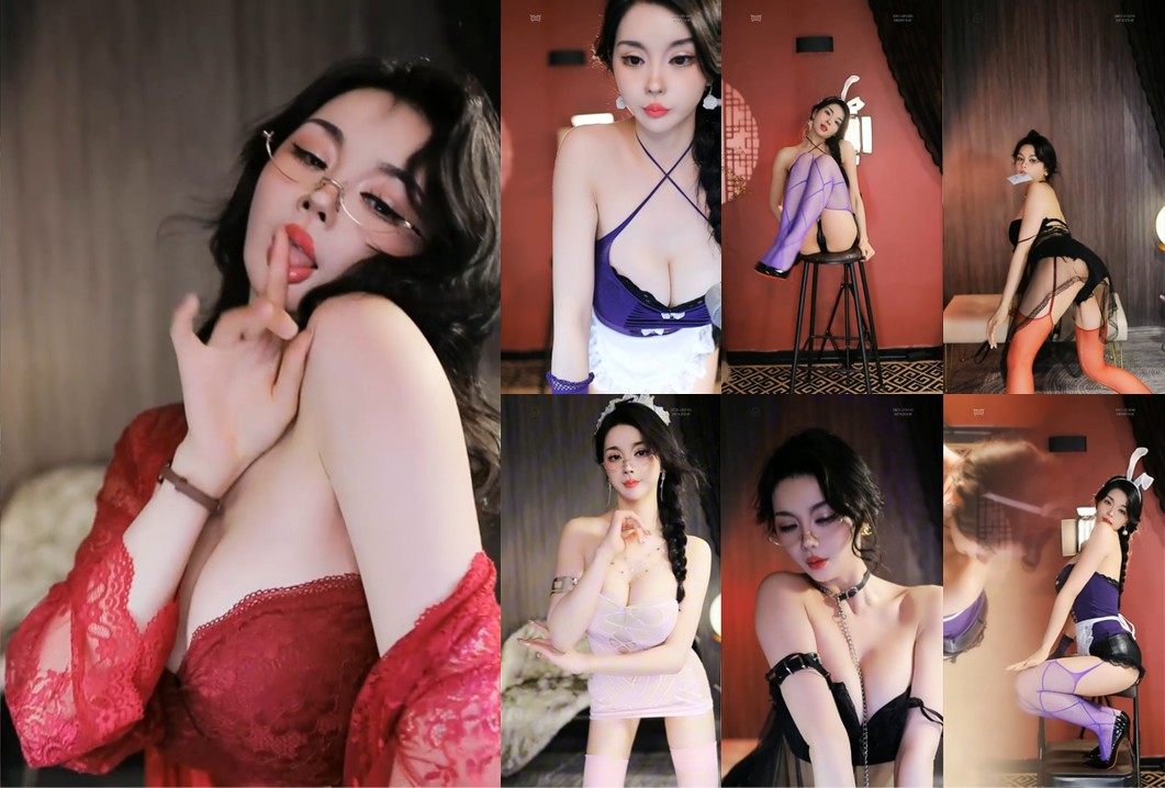 【CC、温凉】全是丝袜，全是腿，白花花的奶子，情趣吊带，舔手指要多妩媚有多妩媚（7V）